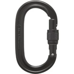 Black Diamond Oval Keylock Srewgate Carabiner - Black
