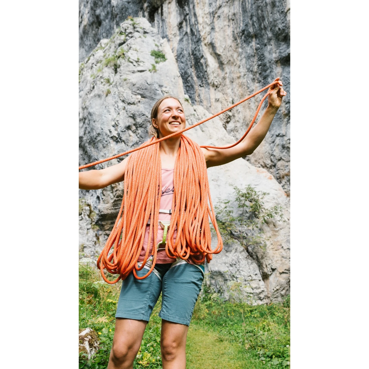 Edelrid Heron Eco Dry 9,8mm Touw - 60m - Fire 3 Edelrid Heron Eco Dry 9,8mm Touw - 60m - Fire - Afbeelding 3