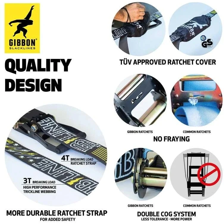 GIBBON Jibline Treewear - 15m Slackline Set 8 GIBBON Jibline Treewear - 15m Slackline Set - Afbeelding 8