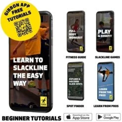 GIBBON Slackrack Classic 4.5m - Geel/zwart -Edelrid Verkoopwinkel gibbon slackrack classic yellow black 16117 02 1512325